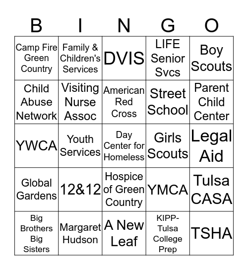 UW AGENCY BINGO - 09272016 Bingo Card