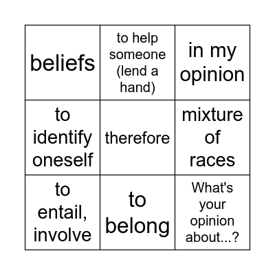 EC4 U3 ASD 3-4 Bingo Card