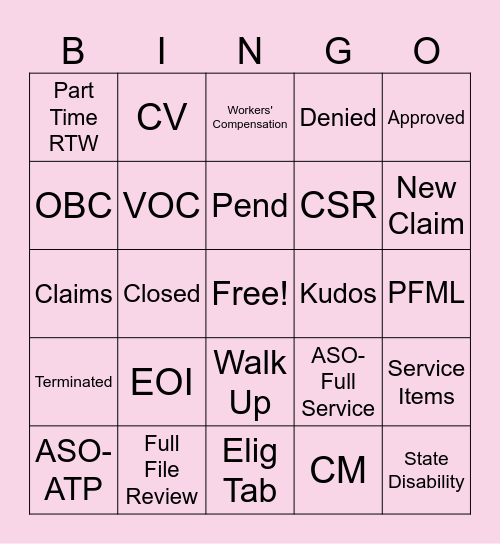Fun Friday Huddle 02/07/2025 Bingo Card