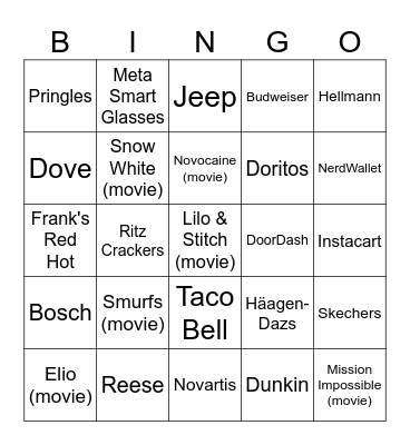 Kraft Super Bowl 2025 Bingo Card