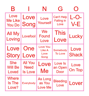 Valentine's BINGO Card