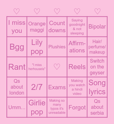 Zephyr bingo♡ Bingo Card
