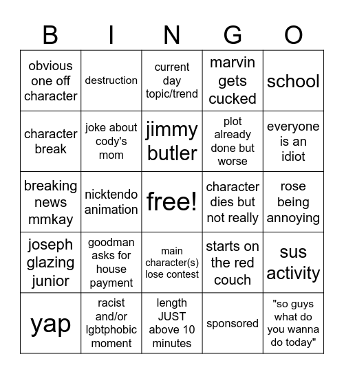 SML BINGO Card