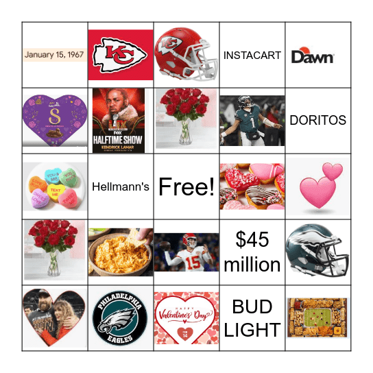 Hearts & Helmets Bingo Card