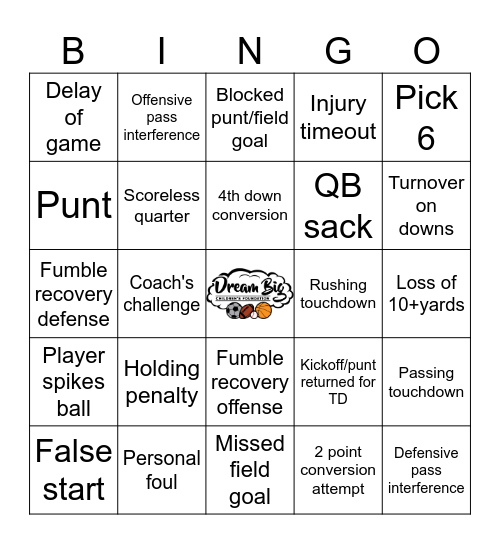 Football Bingo Card