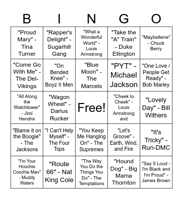 Black History Month Bingo Card