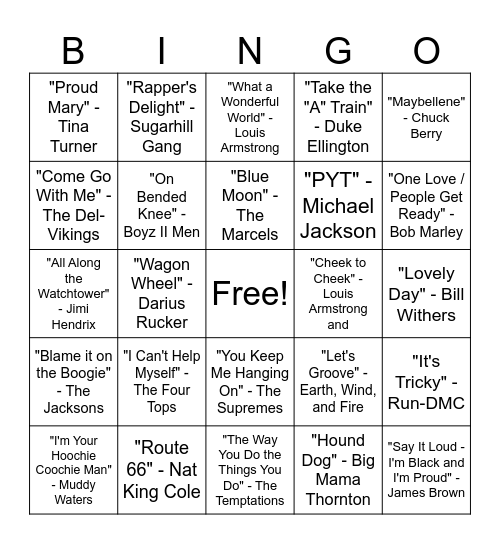 Black History Month Bingo Card