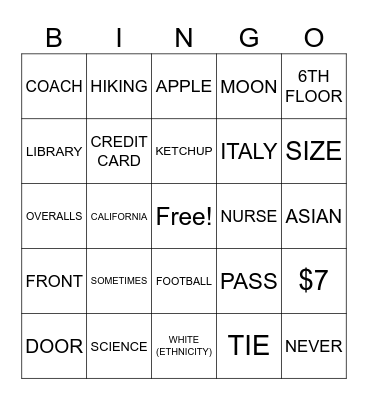 ASL 2 Midterm Review Bingo Card