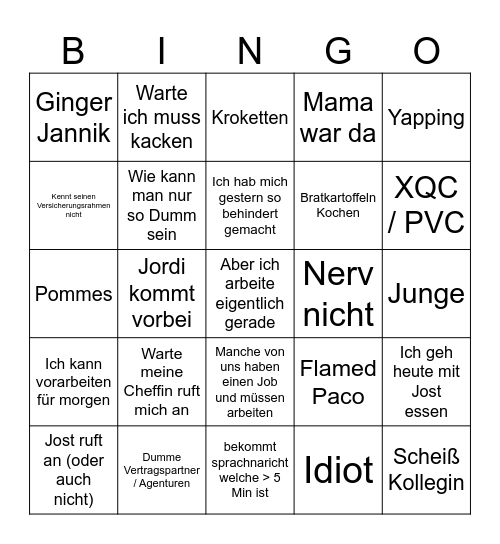 Langerbeins Bullshit Bingo Card