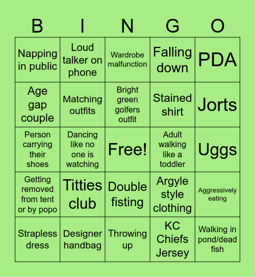 PHX Open 2025 Bingo Card