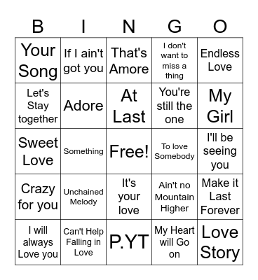 Valentine's Day Bingo Card