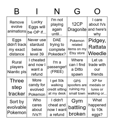 r/pokemongo bingo Card