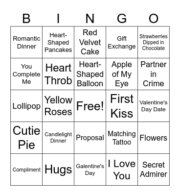 Valentine's Day Bingo Card