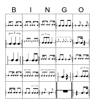 RHYTHM BINGO Card