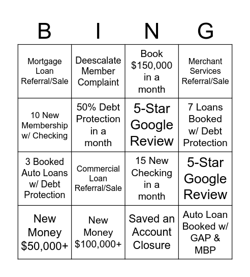 NJFCU MRS Bingo Card