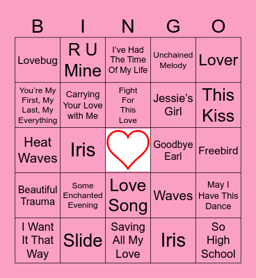LOVE Bingo Card