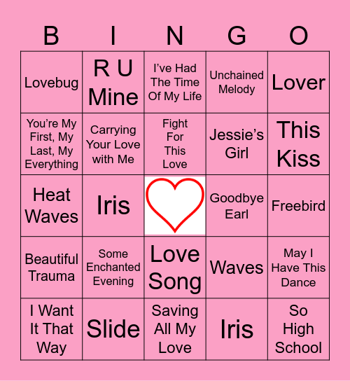 LOVE Bingo Card