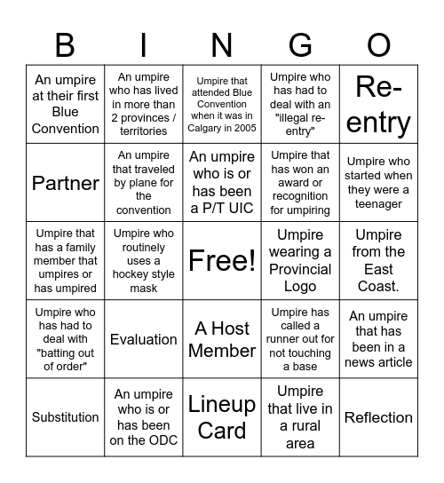 Blue Bingo #6 - EN Bingo Card