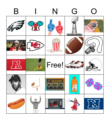 Super Bowl BINGO by Caroline Bingo Card