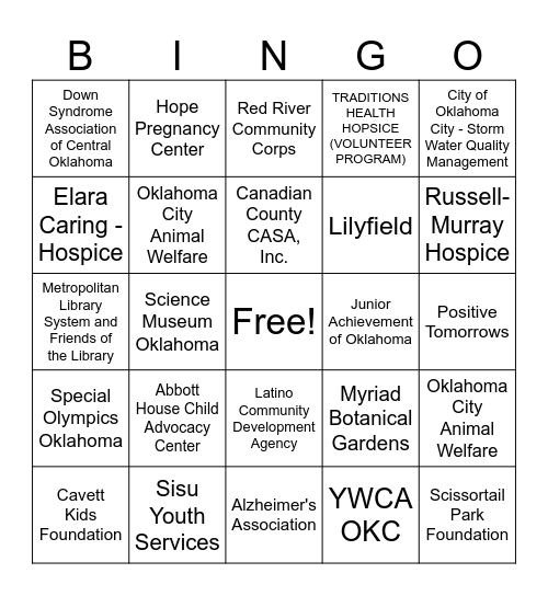 OCCC Job Fair Bingo Card