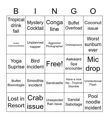 Fabulous 50 Beach Bingo Card
