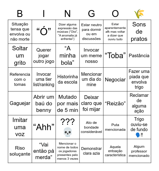 Trigo Bingo 🌾 Bingo Card