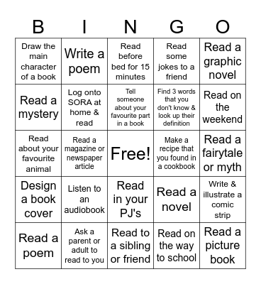 I LOVE TO READ MONTH BINGO! Bingo Card