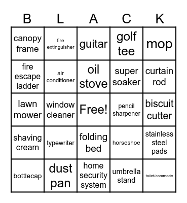 Black History Inventions Bingo Card