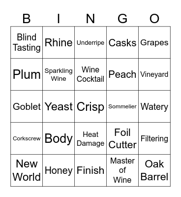WCO 2nd Annual Chocolate Wine & Bingo Card