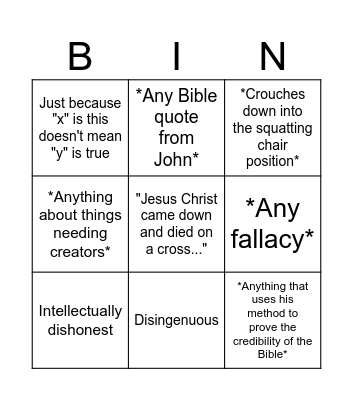 Keith Bingo Card