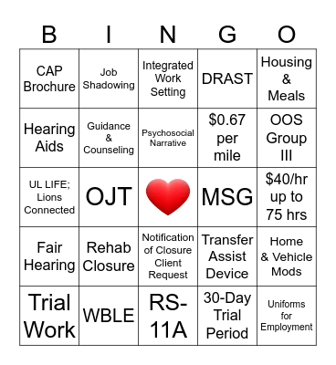 TAGM Bingo Card