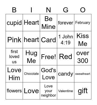 Valentine's Day Bingo Card