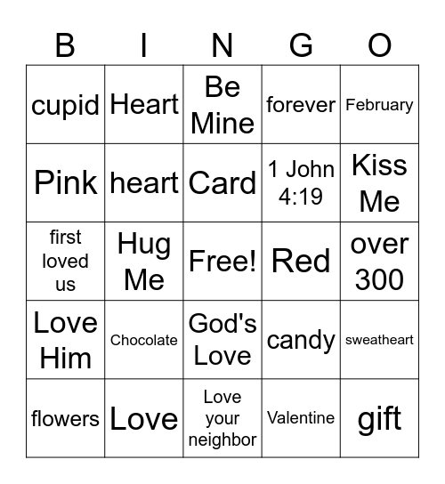 Valentine's Day Bingo Card