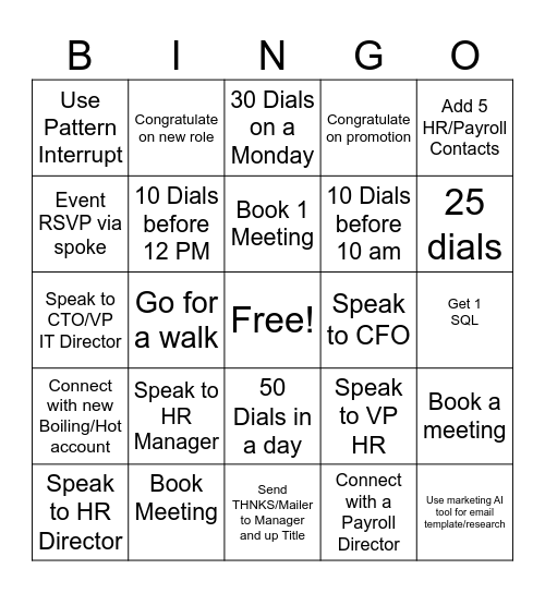 BDR Bingo Card