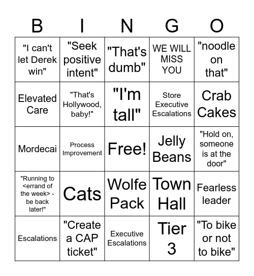 It's not Goodbye, it's see you Later Bingo Card