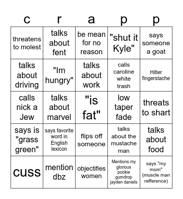 CJ new bingo Card