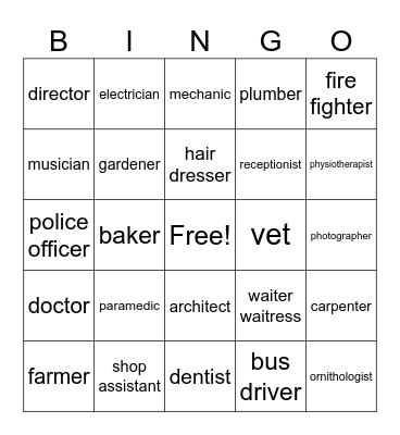 Jobs Bingo Card