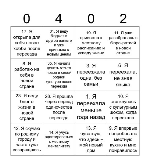 Networking Bingo Card