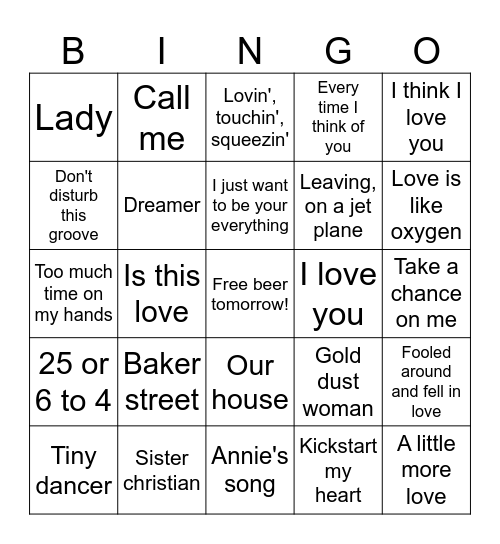 Mary's School Days Bingo Card