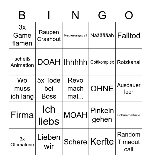 TulpenRaupen Bingo Card