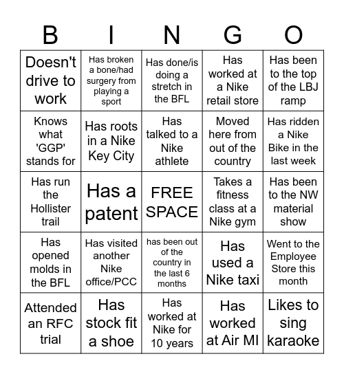 Find someone who... Bingo Card