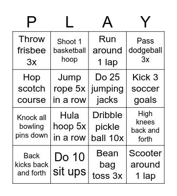 GYM BINGO Card