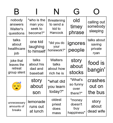 DCC Retreat Bingo Card Bingo Card
