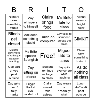 spanish bingo Card