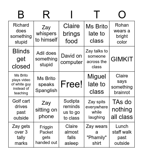 spanish bingo Card