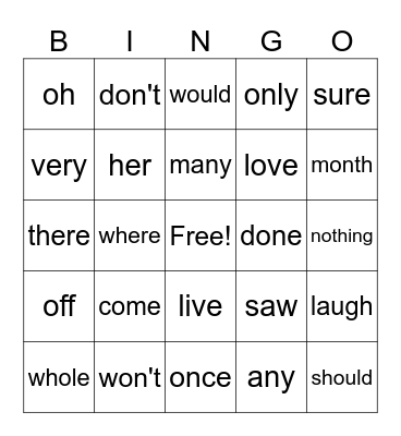 64 Bingo Card