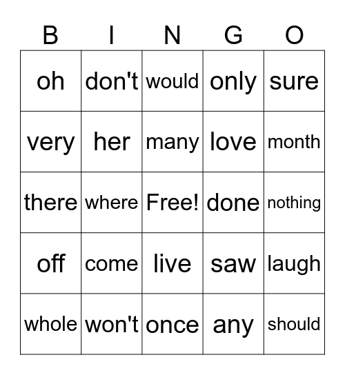 64 Bingo Card