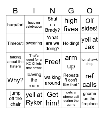 Super Bowl LIX Bingo Card