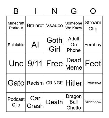 Instagram Reels Bingo Card