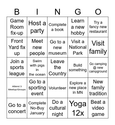 Preese Bingo Card
